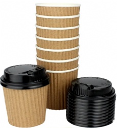Ripple wall paper cup with lid food grade